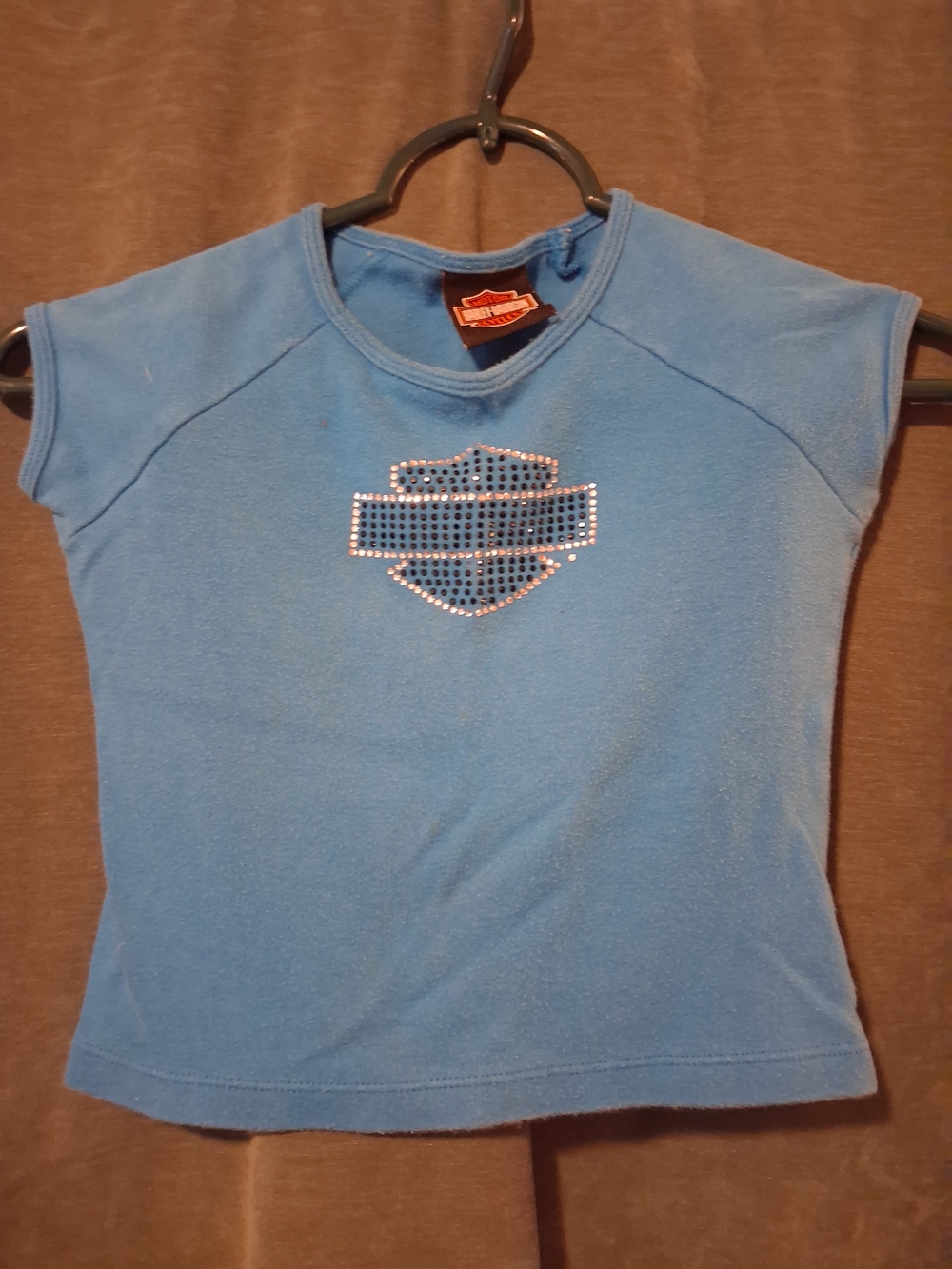 Harley-Davidson Blue Rhinestone Logo Tee